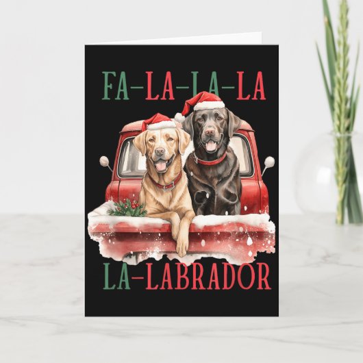Fa La La Labrador Grappige Kerst Kaart (Voorkant)