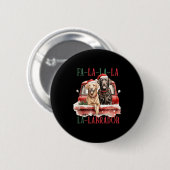 Fa La La Labrador Grappige Kerst  Ronde Button 5,7 Cm (Voorkant /achterkant)