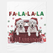 Fa La La Labrador Kerstmis Fleece Deken (Voorkant)