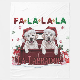 Fa La La Labrador Kerstmis Fleece Deken