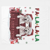 Fa La La Labrador Kerstmis Fleece Deken (Voorkant (Horizontaal))