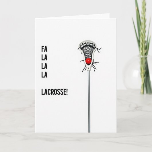 Fa La La Lacrosse Kerstkaart Kaart (Voorkant)