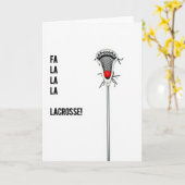 Fa La La Lacrosse Kerstkaart Kaart (Gele Bloem)