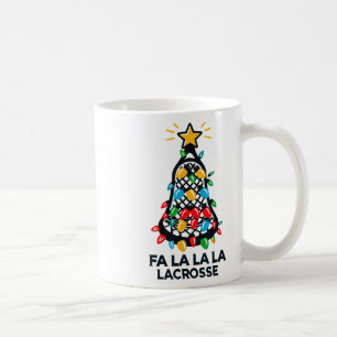 Fa La La Lacrosse Speler Kerstboom Lichten XMA Koffiemok