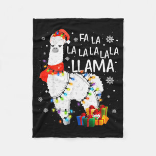 Fa La La Lama Kerst Morsig Llama Liefhebber Xmas P Fleece Deken