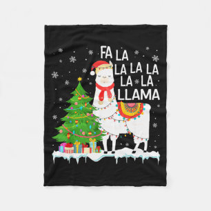 Fa La La Lama Kerst Morsige Kerstmis Pyjama Dier Fleece Deken