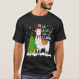 Fa La La Lama Kerst Morsige Kerstmis Pyjama Dier T-shirt