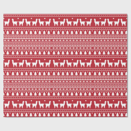Fa-La-La Lama Kerstcadeaupapier Cadeaupapier (Vlak)