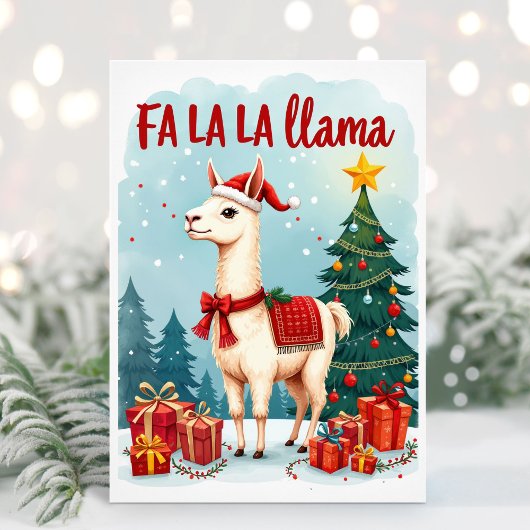 Fa La La Lama Kerstkaart