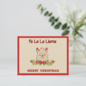 Fa La La Lama Prettig Kerstfeest Briefkaart (Staand voorkant)