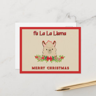 Fa La La Lama Prettig Kerstfeest Briefkaart