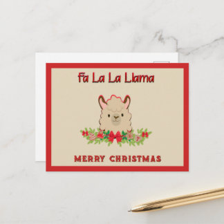 Fa La La Lama Prettig Kerstfeest Briefkaart