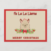 Fa La La Lama Prettig Kerstfeest Briefkaart (Voorkant)