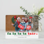 Fa la la late Kerstmis kerstkaart gemist (Staand voorkant)