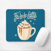 Fa La La Latte Humorous Pun Funny Retro Coffee Chr Muismat (Met muis)