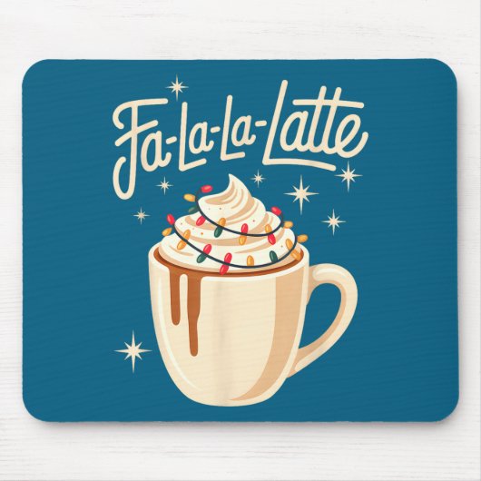 Fa La La Latte Humorous Pun Funny Retro Coffee Chr Muismat (Voorkant)