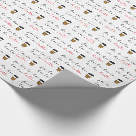 Fa la la Latte Kerstkoffie Illustratie Cadeaupapier
