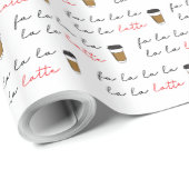 Fa la la Latte Kerstkoffie Illustratie Cadeaupapier (Rol Hoek)