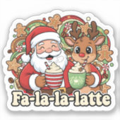 Fa-la-la-Latte Sticker (Voorkant)