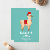 Fa La La Llama Card, Funny Christmas Card,  Notitiekaartje (Voorkant / Achterkant in situ)