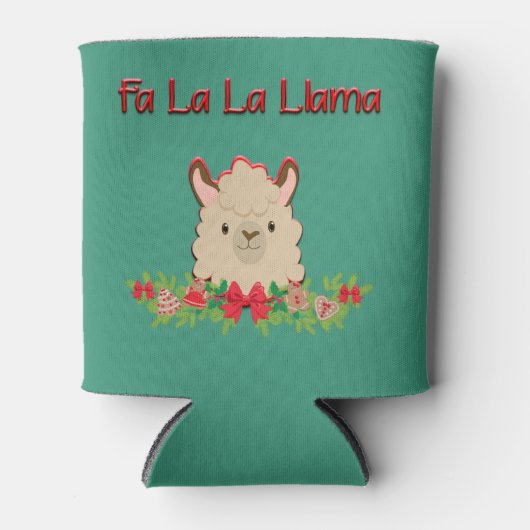 Fa La La Llama Christmas Blikjeskoeler (Voorkant)