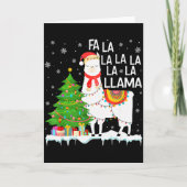Fa La La Llama Christmas Funny Xmas Pajamas Animal Kaart (Voorkant)