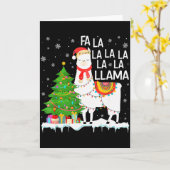 Fa La La Llama Christmas Funny Xmas Pajamas Animal Kaart (Gele Bloem)