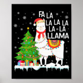Fa La La Llama Christmas Funny Xmas Pajamas Animal Poster (Voorkant)