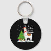 Fa La La Llama Christmas Funny Xmas Pajamas Animal Sleutelhanger (Voorkant)