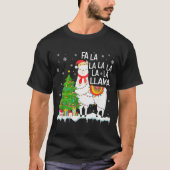 Fa La La Llama Christmas Funny Xmas Pajamas Animal T-shirt (Voorkant)