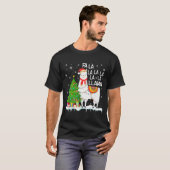 Fa La La Llama Christmas Funny Xmas Pajamas Animal T-shirt (Voorkant volledig)