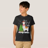 Fa La La Llama Christmas Funny Xmas Pajamas Animal T-shirt (Voorkant volledig)