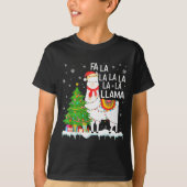 Fa La La Llama Christmas Funny Xmas Pajamas Animal T-shirt (Voorkant)