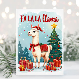 Fa La La Llama Christmas Kaart