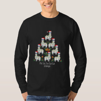 Fa La La Llama Christmas Tree Lights Funny Xmas T-shirt