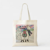 Fa La La Llama Cute Whimsical Tote Bag (Achterkant)