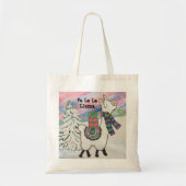 Fa La La Llama Cute Whimsical Tote Bag (Voorkant)