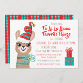Fa la la Llama Favorite Dittes Gift Exchange Kaart (Voorkant / Achterkant)