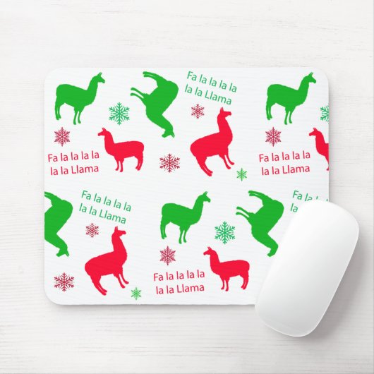 Fa la la Llama Funny Feestdagen Festive Kerstmis Muismat (Met muis)