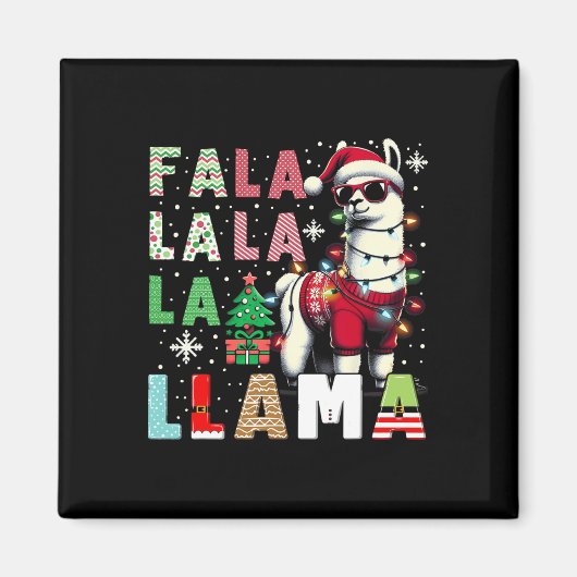 Fa La La Llama Funny Llama Christmas Dierenvriend Magneet (Voorkant)