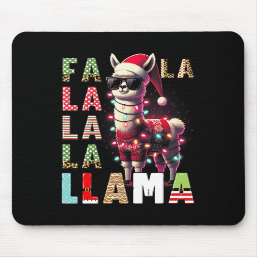 Fa La La Llama Funny Llama Christmas Dierenvriend Muismat (Voorkant)