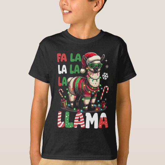 Fa La La Llama Funny Llama Christmas Dierenvriend T-shirt (Voorkant)