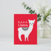 Fa la la Llama Funny Red Funny Kerstmis Feestdagenkaart (Staand voorkant)