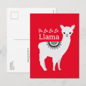Fa la la Llama Funny Red Funny Kerstmis Feestdagenkaart (Voorkant / Achterkant)