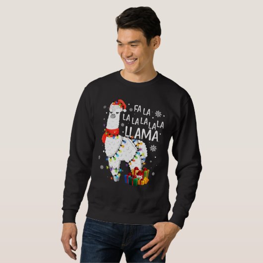 Fa La La Llama Funny Shirt Kerstmis (Voorkant volledig)