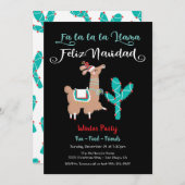 Fa la la Llama Gelukkig Kerstfeest Uitnodiging voo (Voorkant / Achterkant)