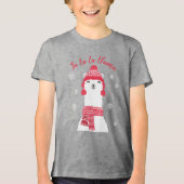 Fa La La Llama | Gezellige Warme Winter Llama Kers Tri-Blend Shirt (Voorkant)
