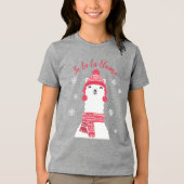 Fa La La Llama | Gezellige Warme Winter Llama Kers Tri-Blend Shirt (Voorkant)
