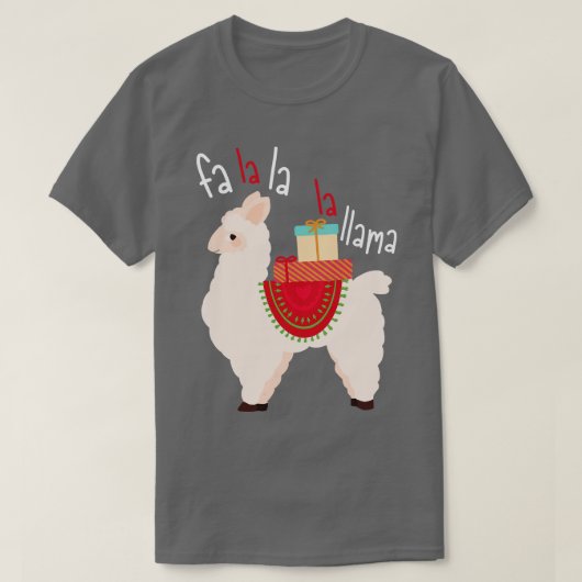 Fa La La Llama Grappig kerstdier T-shirt (Design voorkant)