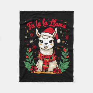 Fa La La Llama Grappig Llama Kerst Alpaca Dier Fleece Deken